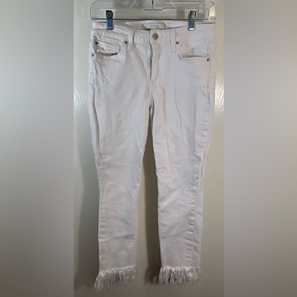 Joes EUC white the icon mid rise cropped skinny jeans Size 27